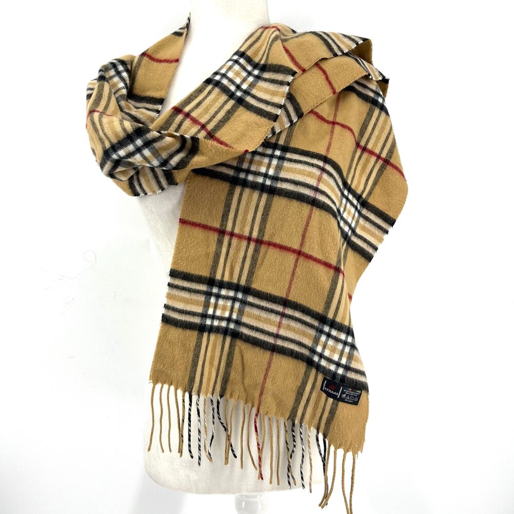 V. Fraas Cashmink Plaid nova‎ check tassel Rectangle Winter Scarf